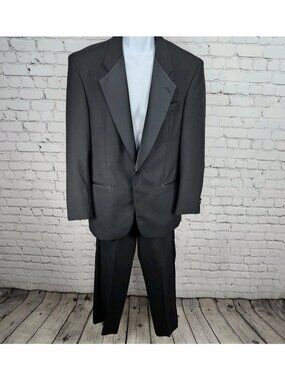 Doni Barassi Black Notch 1 Button Tuxedo Full Suit 2 Piece Set 38R/30R (30x29.5)